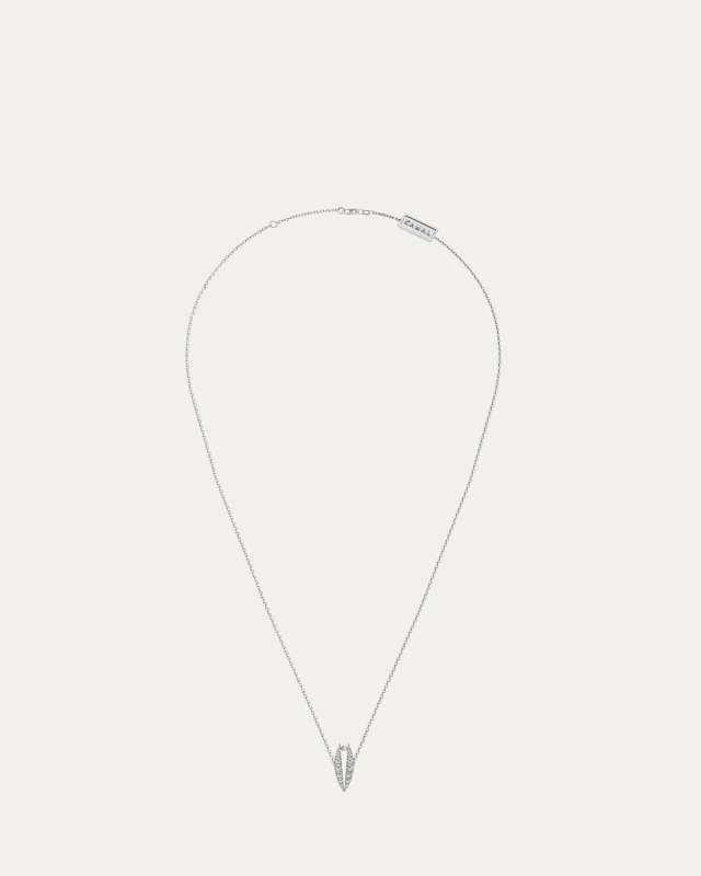 Diamond Pave Lotus Pearl Pendant Necklace